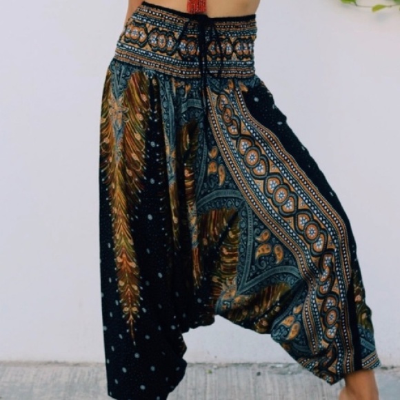 "Roots" Harem loose peacock pants - Picture 4 of 6